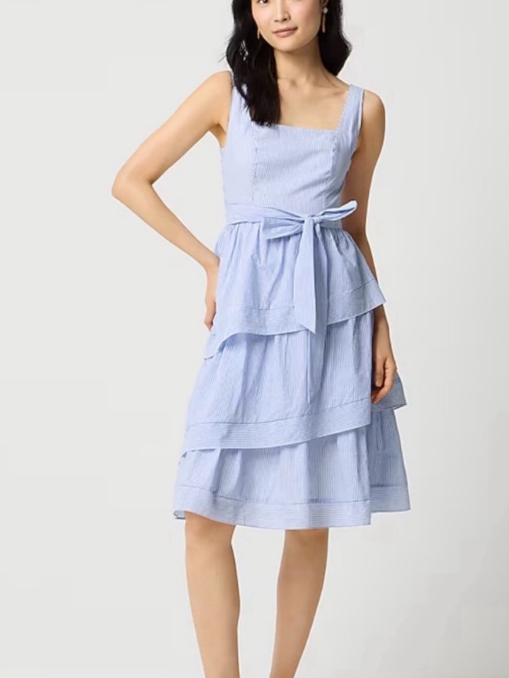 J Crew Asymmetrical Ruffle Dress Retro NWT 4